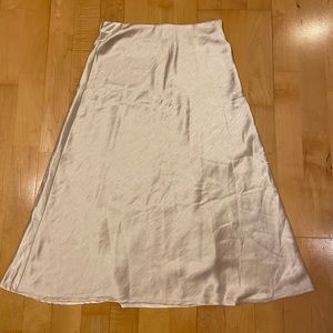Nordstrom Code x Mode Silk Satin Midi Skirt Size Small